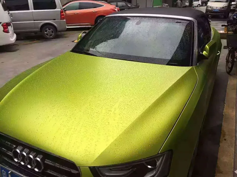 Lemon Green Metallic Matt Vinyl Film Wrap-9