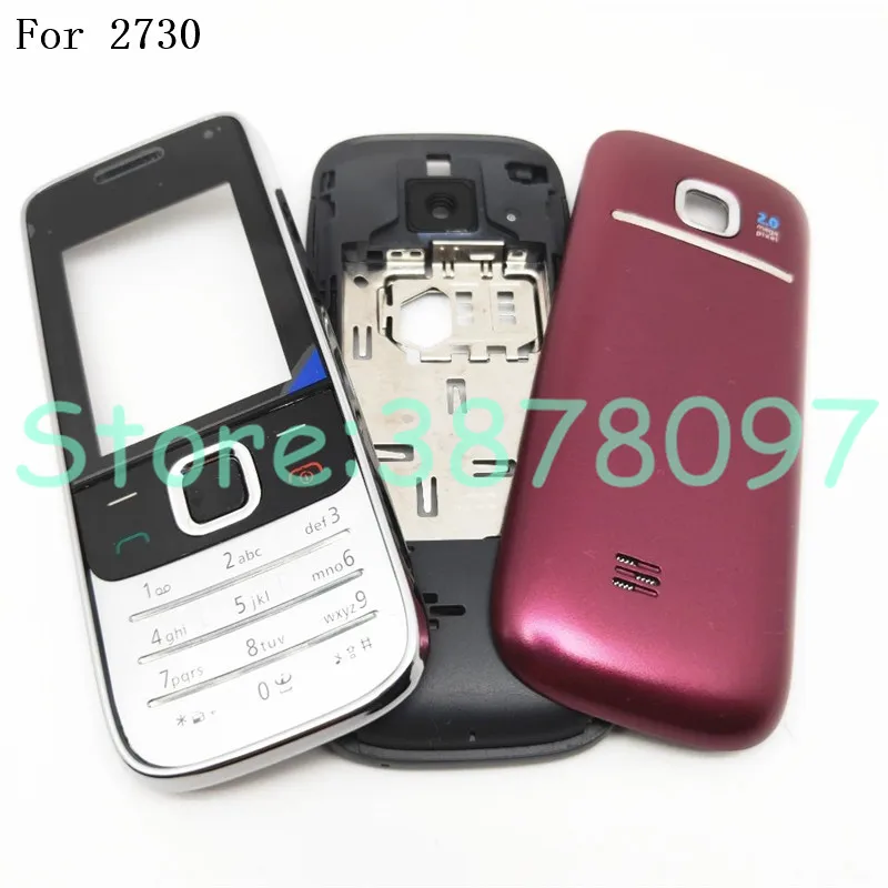 Полный корпус для Nokia 2730C 2730 Передняя Лицевая панель чехол + задняя крышка/крышка