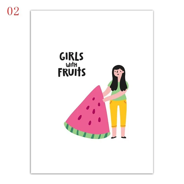 Art-Fashion-Nordic-Style-Poster-Print-Fruit-Banana-Watermelon-Strawberry-And-Girl-Canvas-Paintings-Kids-Room.jpg_640x640 (1)