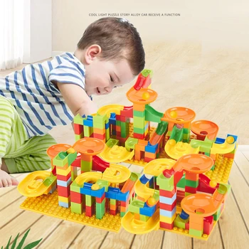 

79-256pcs Sliding Ball Assembling Building Block Small Particle Children Educational Toy Marble Race Run Maze Brick