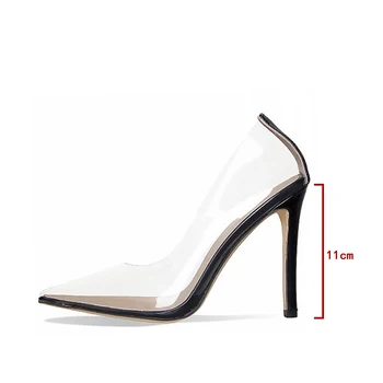 

Perixir 2019 Women Pumps Transparent High Heels Sexy Pointed Toe Slip-on Wedding Party Shoes for Lady Comfortable Heeled Pumps