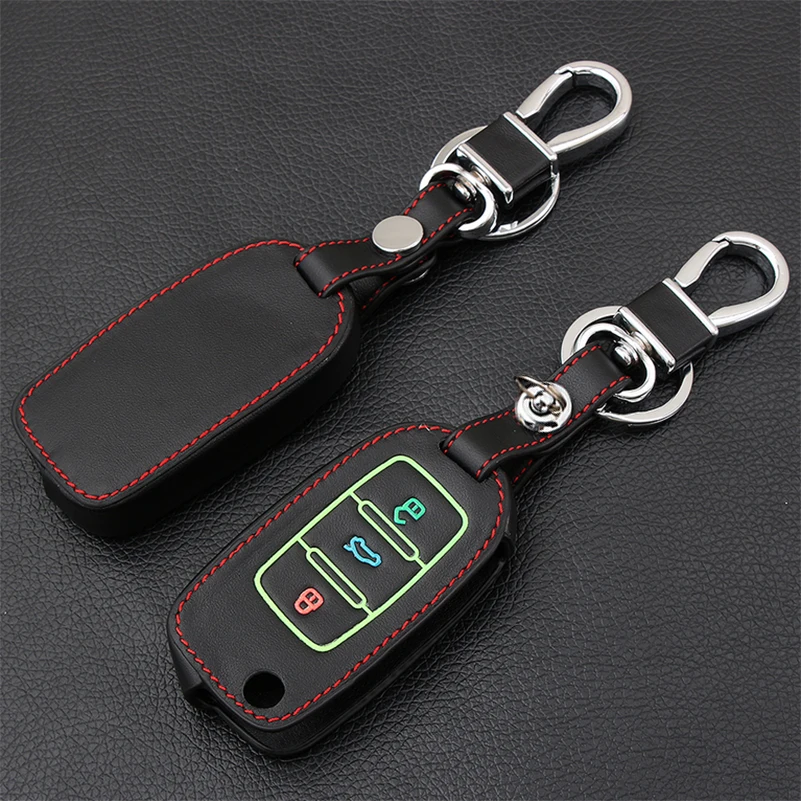 1 шт. светящийся кожаный ключ чехол оболочка подходит для VW Volkswagen Polo B5 Golf 4 5 6 Jetta Mk6