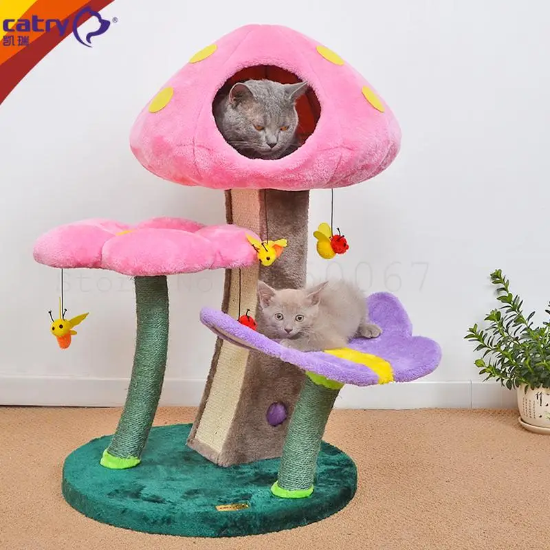 Кошка скалолазание рамка Кошка Когтеточка гриб бабочка цветок полка для кошки для прыжков кошек платформа кошка N