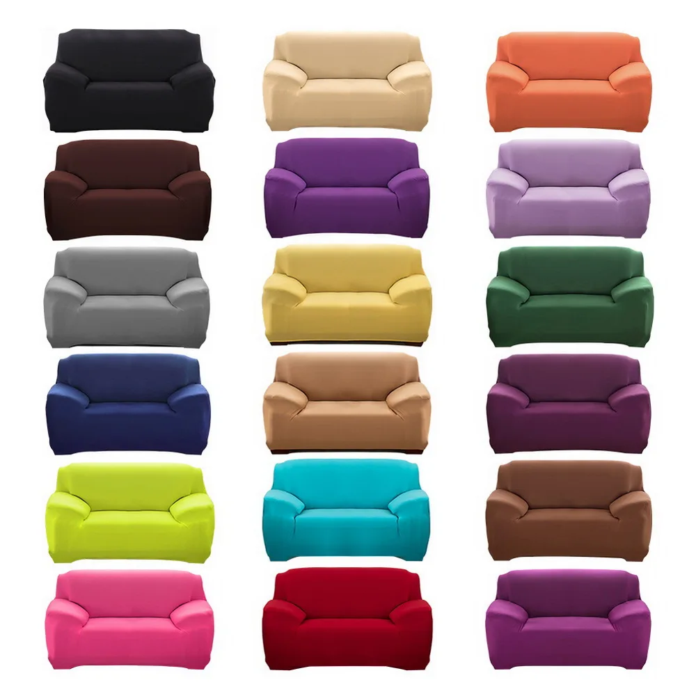 

Solid Color Elastic Sofa Cover Spandex Modern Polyester Corner Sofa Couch Slipcover Chair Protector Living Room 1/2/3/4 Seater