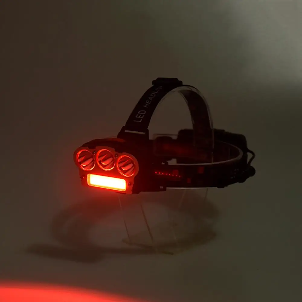 LumiParty usb зарядка T6+ COB светодиодный Мощный светильник налобный светильник для рыбалки кемпинга Лампа для активного отдыха(красный и белый светильник