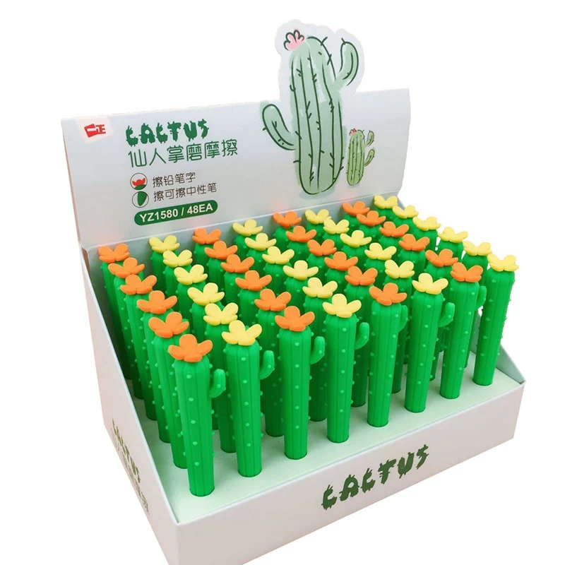 

1Pcs Kawaii Plant Cactus Rubber Pen Pencil Erasers Rubber Erasers Primary Student Prizes School Office Gift Stationery