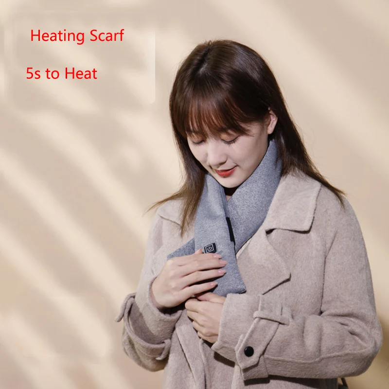 

NEW Electric Heating Scarf 5W Fleece Cosy Warm Scarf Shawl Heating Winter Blanket USB Rechargeable Scarf For Smart Home Life