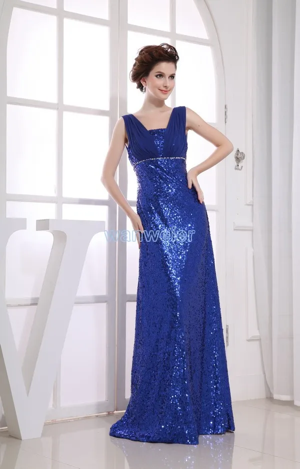 Gratis Verzending 2016 Blueformal Bruidsjurken New Design Hot Maxi Jurken Lange Bruiden Meid Gown Lovertjes Custom Maat/Kleur Prom jurken Gratis Verzending 2016 Blueformal Bruidsjurken New Design Hot Maxi Jurken Lange Bruiden Meid Gown Lovertjes Custom Maat/Kleur Prom jurken