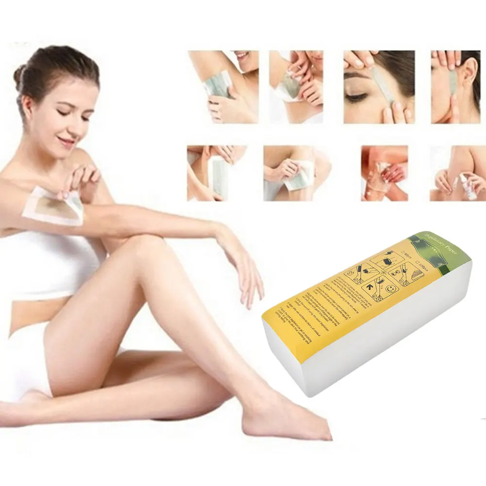 100 Uds eliminación no tejida cuerpo de cabello eliminar cera de rollos de papel de alta calidad cabello depiladora de tiras de cera papel de alta calidad