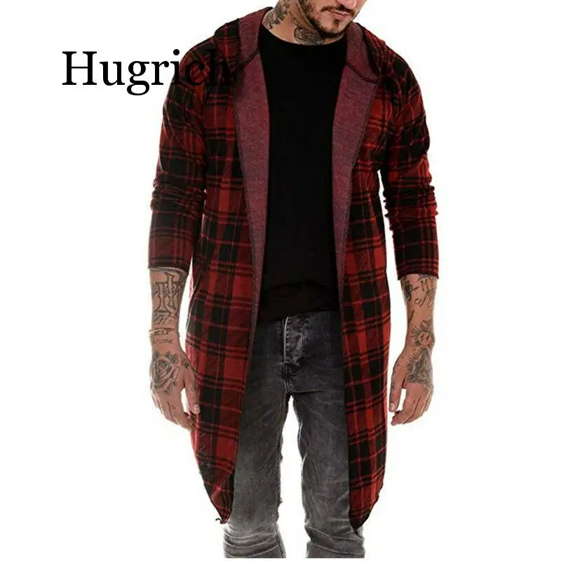 2020 Autumn New Korean long-sleeved Shirt men's slim long cardigan sweater coat Men Long Sleeve Hoodie Hooded Tops Plaid Outwear 2020 Autumn New Korean long-sleeved Shirt men's slim long cardigan sweater coat Men Long Sleeve Hoodie Hooded Tops Plaid Outwear