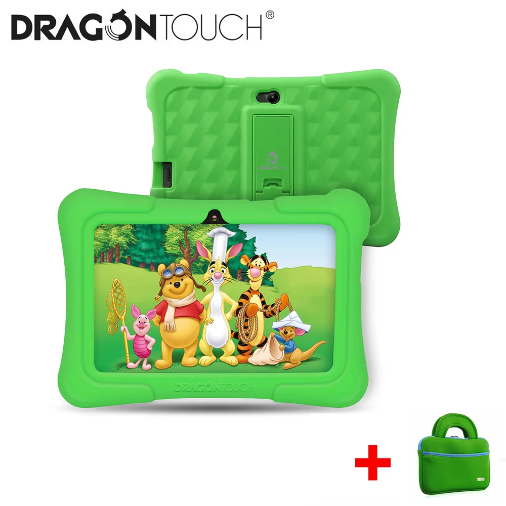 GREEN Dragon Touch Y88X Pro 7 ''HD дисплей детский планшет для детей 2 ГБ+ 16 Гб четырехъядерный Android 9,0 с планшетным карманом Wifi планшетный ПК - Комплект: GREEN