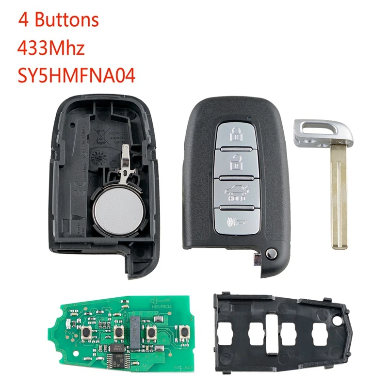 

Car Smart Remote Key 4 Buttons Fit For Hyundai Kia 433Mhz Sy5Hmfna04