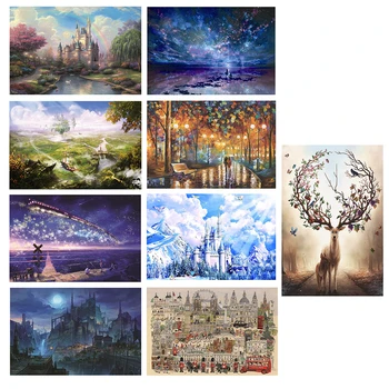 

Baby Kids Puzzles 1000 Piece Large DIY Jigsaw Puzzle Animals Landscapes 70X50 CM Decompress Toys Paper for Adults Child
