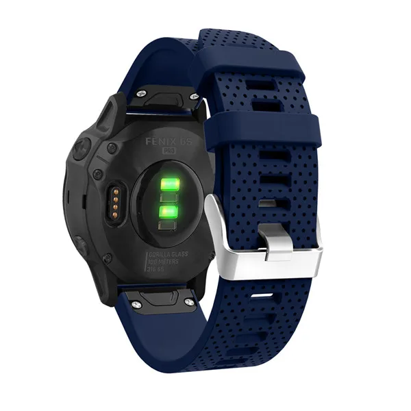 Темно-синий 20 мм ремешок для часов Garmin Fenix 6S часы с быстрым выпуском легко подходят силиконовый ремешок на запястье ремни для Garmin Fenix 5s Plus ремень - Цвет: Темно-синий