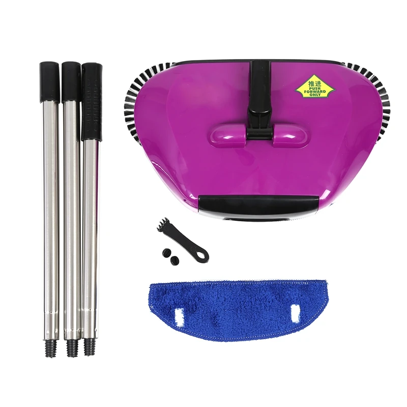 HLZS-Stainless Steel Sweeping Machine Push Type Hand Push Broom Dustpan Handle Household Cleaning Package Hand Push Sweeper Mop
