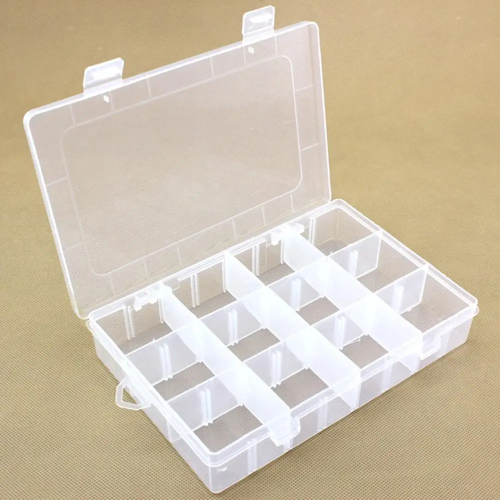 

12 Grids Transparent Compartment Parts DIY Display Box Case Storage Container