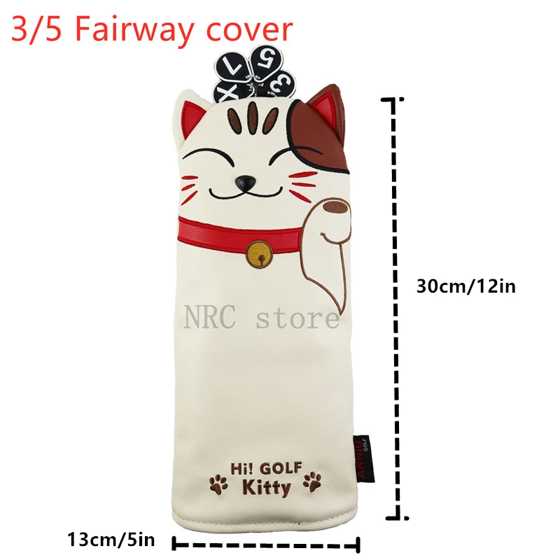 3 модели Lucky Cat Чехол на клюшку для гольфа из искусственной кожи чехол для короткой клюшки Гольф проход древесина гибридные Клубные головные уборы для мужчин и женщин - Цвет: 1pc  FW