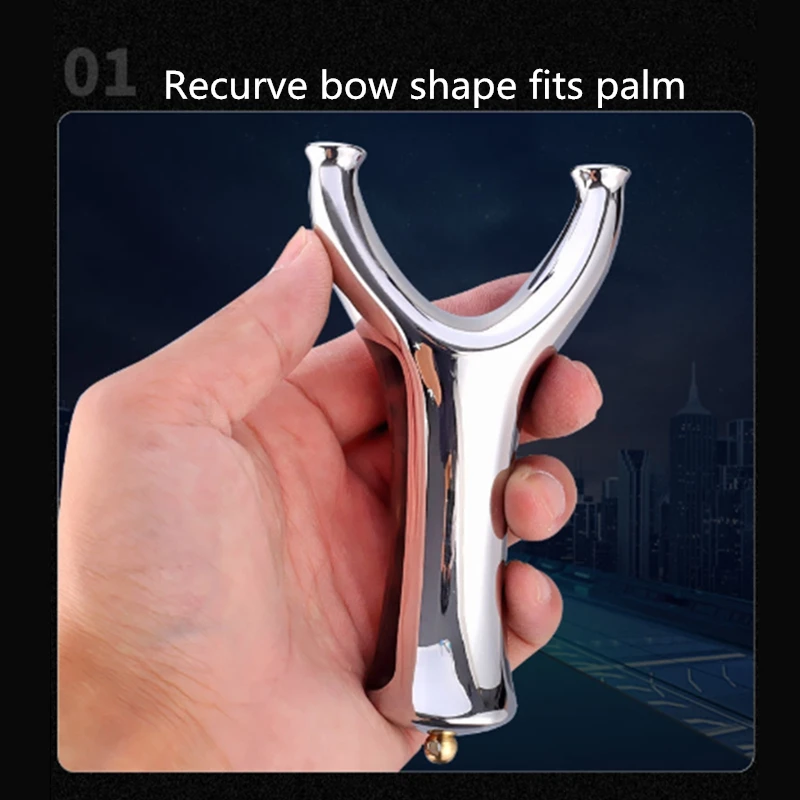 

Precision Patch Stainless Steel Hunting Slingshot Classic Recurve Flat Leather Slingshot Outdoor Hunting Shooting Catapult