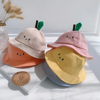 

Lovely Bucket Hats Cotton Polyester Printing Caps For Baby Boy Girl Infant Cute Sun Hats Spring Autumn Children's Hats