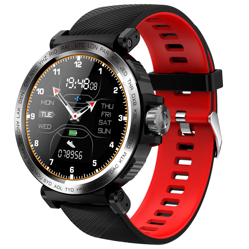 red SENBONO S18 полноэкранные сенсорные умные часы IP68 Водонепроницаемые мужские спортивные часы монитор сердечного ритма умные часы для IOS Android телефон - Цвет: red