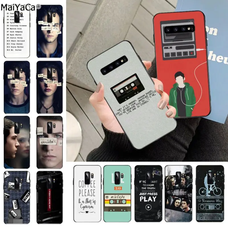 

MaiYaCa 13 Reasons Why Soft black Phone Case for Samsung S9 S9 plus S6 edge plus S7 S7edge S8 S8plus S10 S10 plus Coque Shell