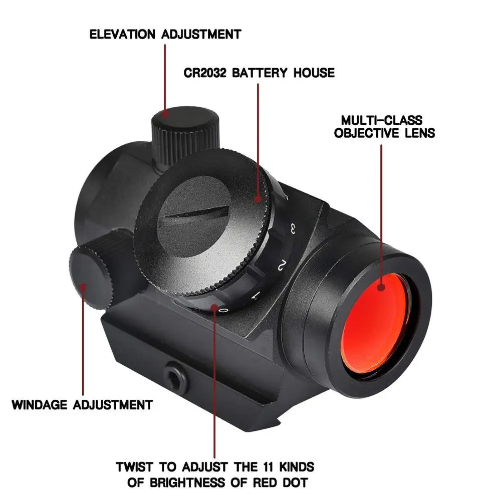 1x25 мм увеличивающая рельс голографическая мини красная точка Указатель прицел для телескопа прицел армейские Охотничьи аксессуары