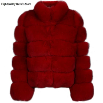

real fur jacket ladies natural fur jacket real fox fur jacket long sleeve stand collar