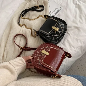 

Brand original design Bag For Women 2020 Fashion New Design One Shoulder Messenger Bag Rhombic Chain Saddle Bag