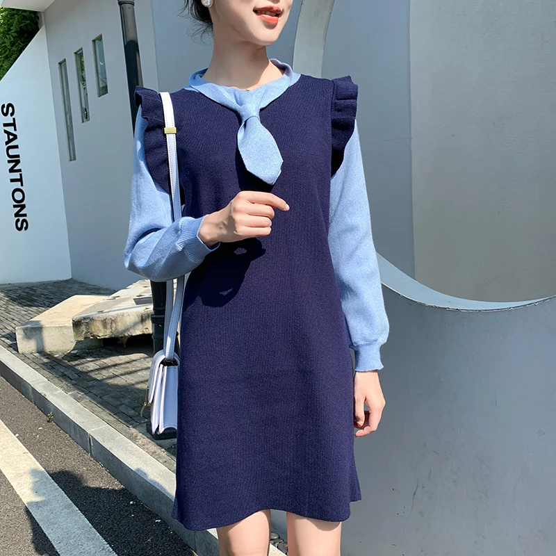 Poncho Blusas De Inverno Feminina Autumn Loose Sweater Institute Of Female In Falbala Bump Color And Winter Wind Knitted Dress
