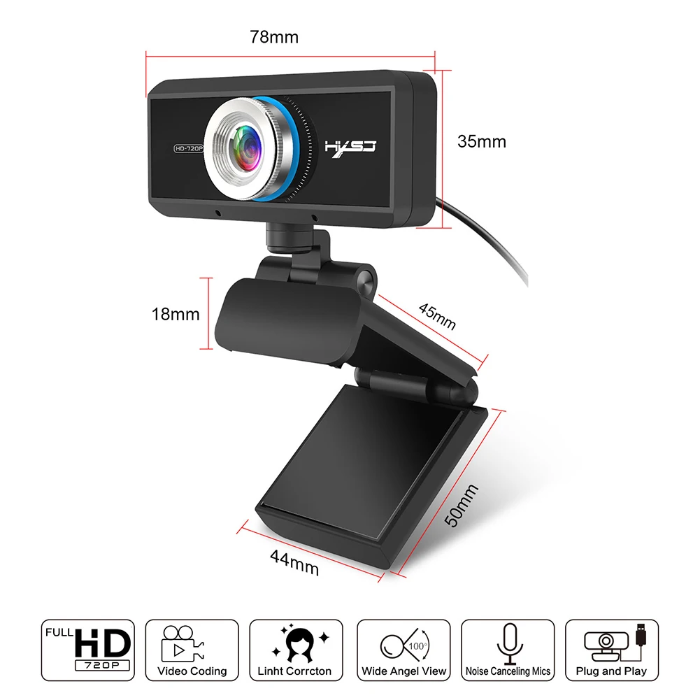 Горячая 720P широкоугольная компьютерная настольная веб-камера Видеозвонок Автофокус Livechat камера