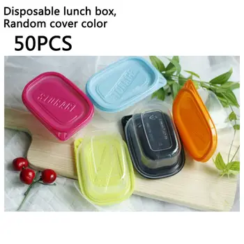 

New 50pcs/pack Thick Square Disposable Lunch Box Cake Packaging Boxes Takeaway Plastic Fast Food Fruit Salad Crisper With LidN