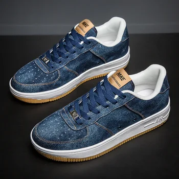 

Couples Fashion Denim Casual Shoes Men Lovers Canvas Shoes Large Size 45 Zapatillas Hombre Walking Male Shoes Chaussure Homme