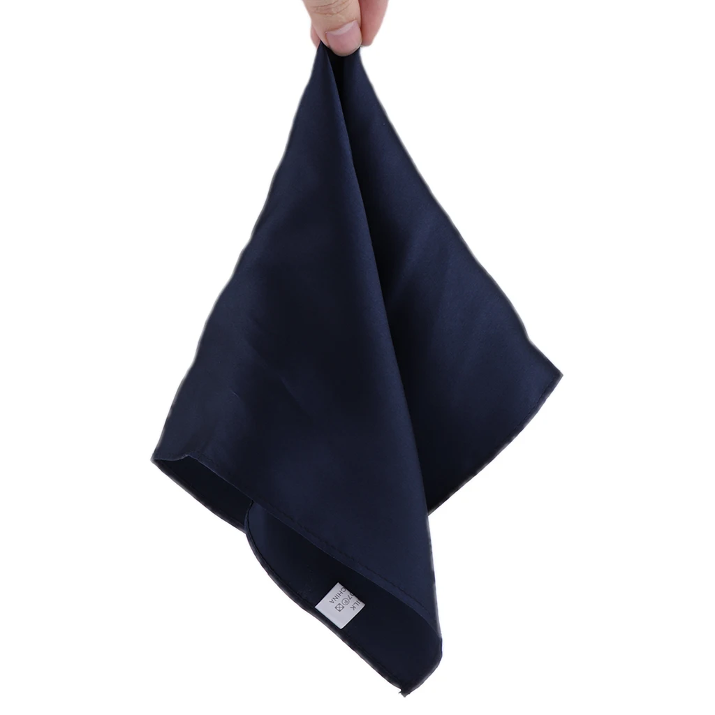 Men’s Gentle Pure Mulberry Silk Pocket Square Plain Solid Handkerchief Variety Colors 