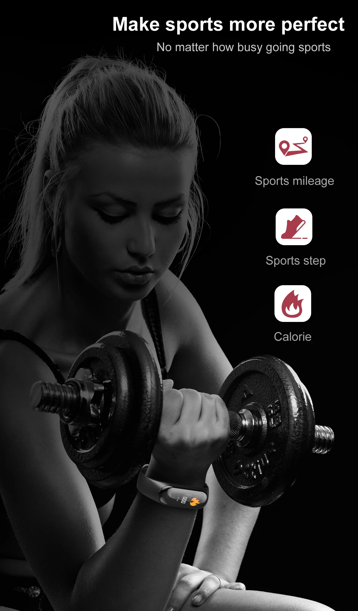 Смарт-браслет M4, умный спортивный фитнес-браслет, водонепроницаемый монитор сердечного ритма, измеритель артериального давления, Смарт-часы для Android IOS