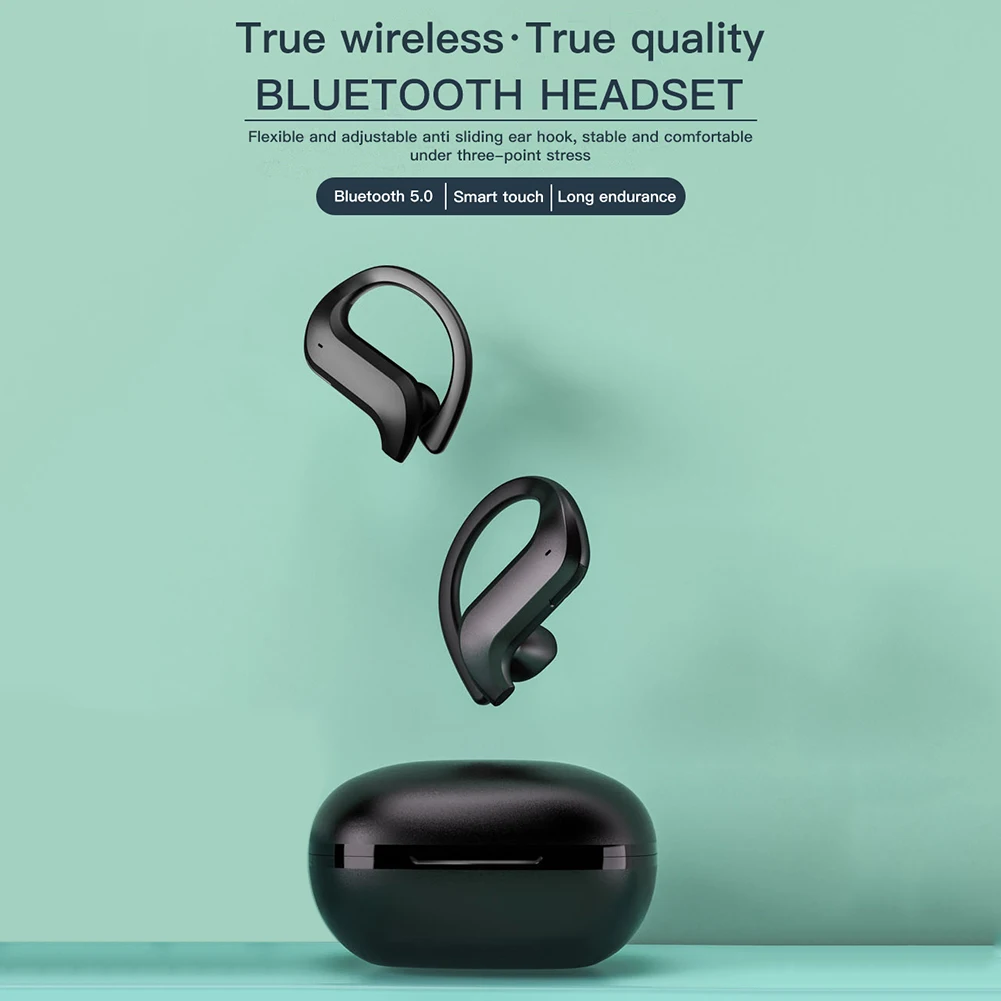 TWS Wireless Bluetooth 5 0 Headset Fingerprint Touch Control Earphones HIFI Stereo Sounds Earphone Waterproof Sports Earbuds