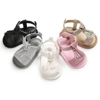 

Fashion Newborn Baby Girls Sandals Cute Princess Tassel Shinny Glitter Sandles Kids Toddler Infant Flat Lovey Summer Shoes Clogs