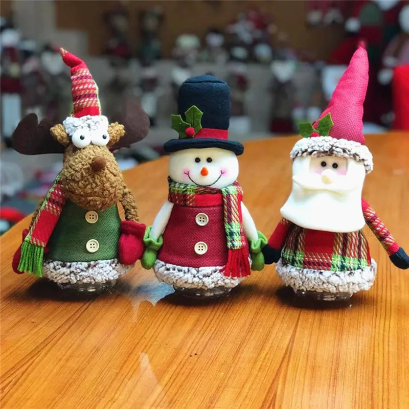 

Cute Christmas Candy Storage Can Christmas Gift Box Decor For Home Gift Biscuits Food Storage Jar Christmas Ornaments Navidad @D