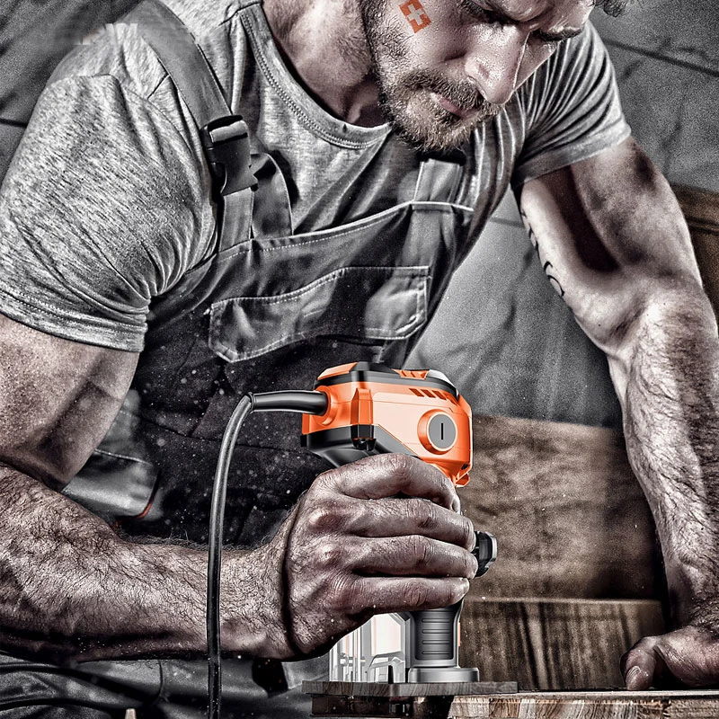 Electric Trimmer Woodworking Wood Milling Electric Hand Trimmer Wood Laminator Edge Joiners Set Wood Milling Slotting Machine