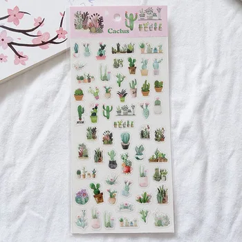 

1 Sheet Kawaii Green Cactus Mini Diary Album Decorative Stickers DIY Decoration