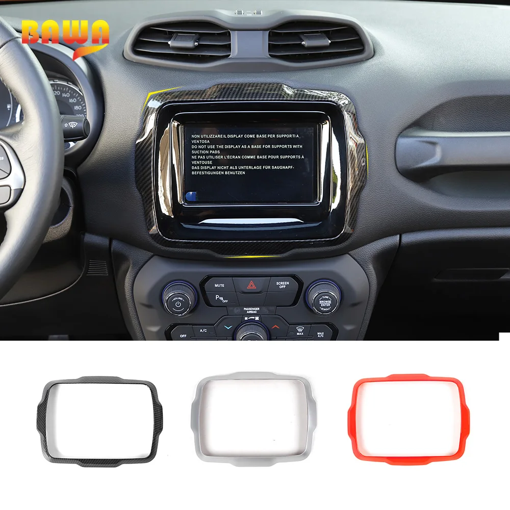 

BAWA Car Stickers Car GPS Navigation Decoration Cover Frame Accessories for Jeep Renegade 2018+