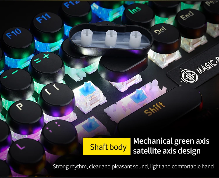 computador notebook jogos com fio redondo keycaps suspendido teclado destacável