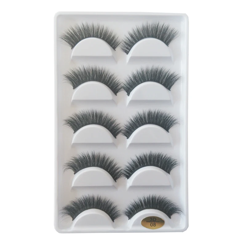 Faux Mink Eyelashes Extension Russian Cosplay Strip Lilly Thick 15mm Faux Mink Eyelashes Bulk Case Box with Customer
