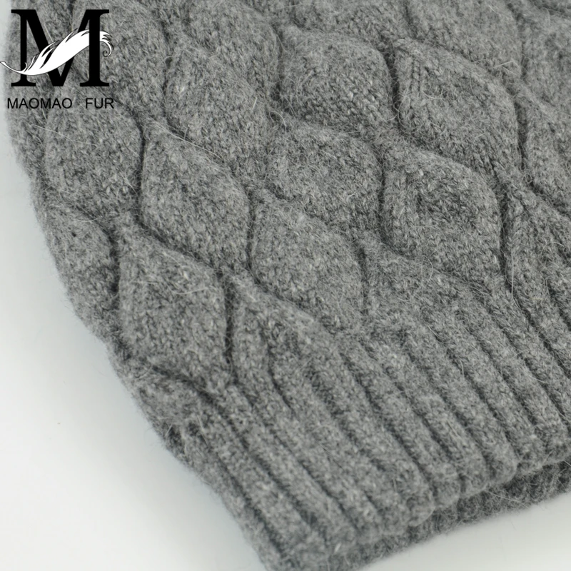 Women Winter Hat Angora Knitted Wool Beanie Female New Fashion Casual Outdoor Thick Ladies Warm Fur Ball Hats