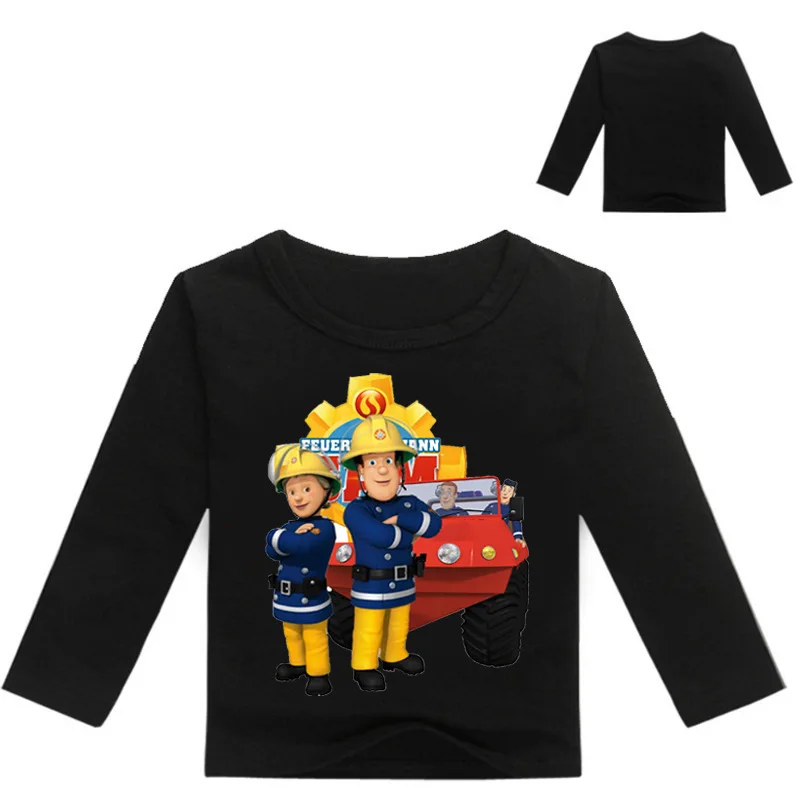 Детский костюм Новая одежда дети Brandweerman Sam длинный рукав футболка Топы для мальчиков и девочек с рисунком пожарного женская футболка