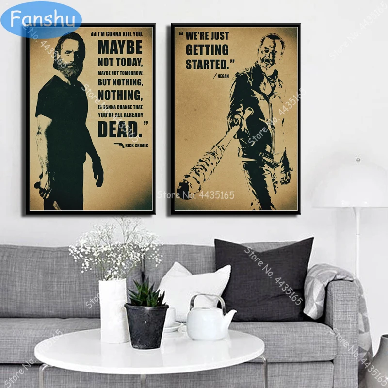 Poster A3 The Walking Dead Rick Grimes Negan Serie TWD Cartel Decor Impresion 01 