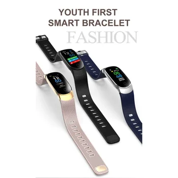 

Woman Color Screen Smart Bracelet Heart Rate Blood Pressure Blood Oxygen Monitoring Weather Display Waterproof Smart Watch