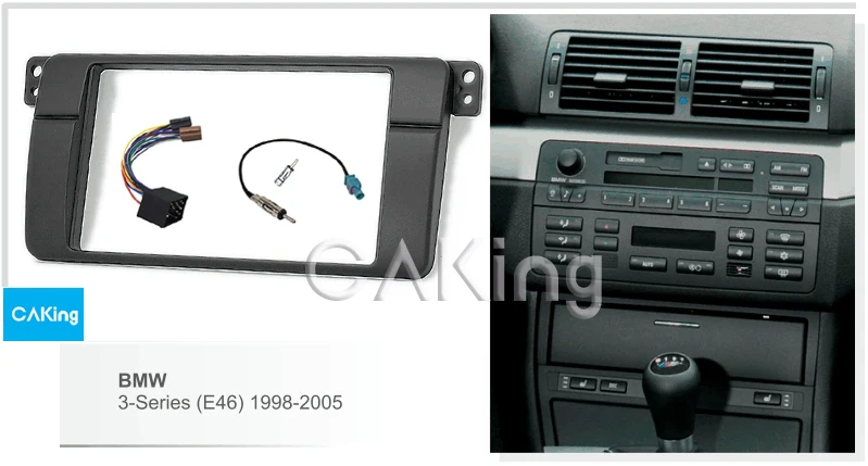 Двойной Din фасции радио Панель жгут антенна для BMW 3-Series (E46) 1998-2005 аудио рамка