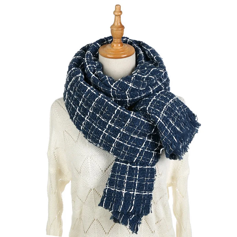 Autumn& Winter New Style Graceful Plaid Scarf Women's Korean-style Versatile Long Faux Cashmere Shawl Scarf Women's Winter