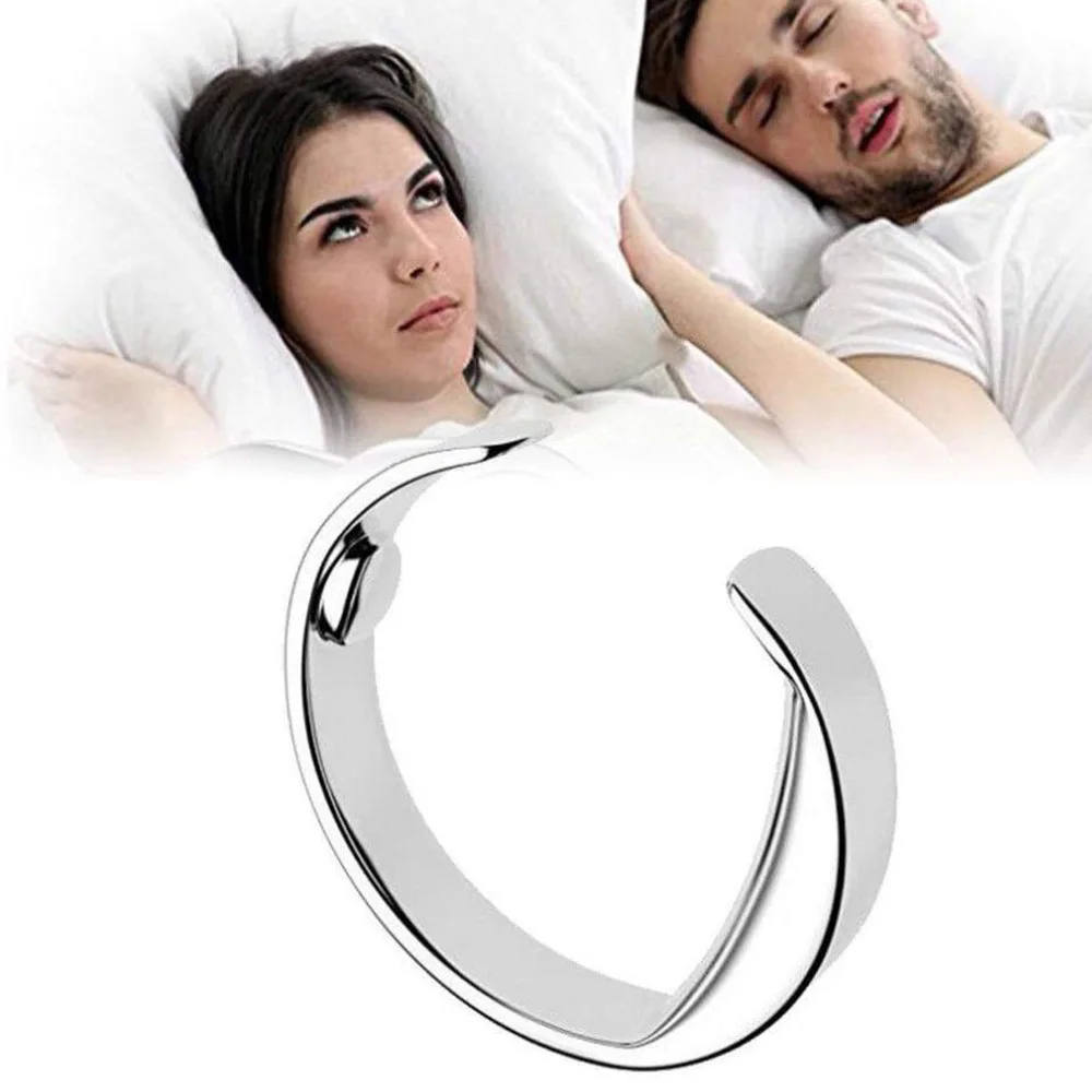 Easy boost Anti snoring titanium Magnetic alloy ring reflexology treatment Anti snoring device against snoring cord stop bruxism