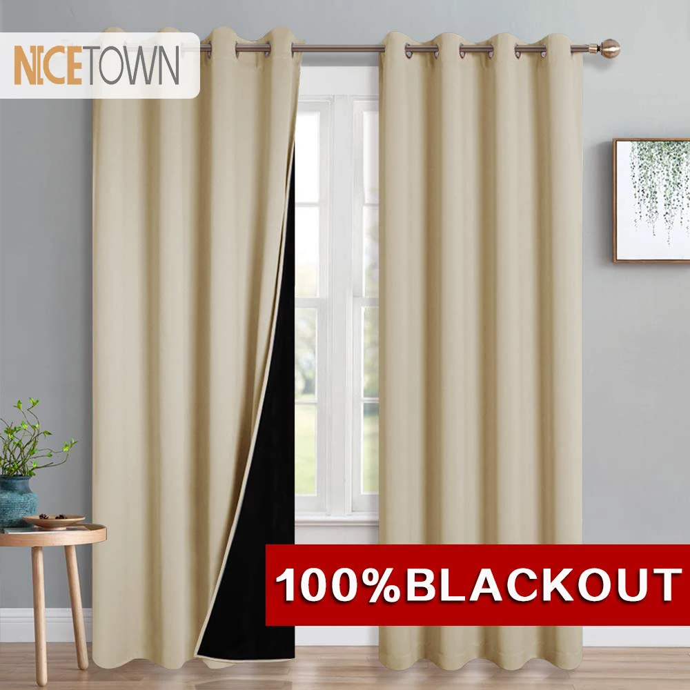 NICETOWN 1 шт. 100% затемненные современные термо ткани люверсы занавески драпировка